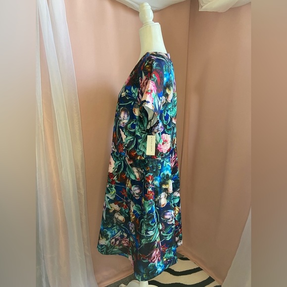 NWT Alexia Admor LUCIANA DRESS V-Neck Multi Floral Short Sleeve Flare Mini :BB71 - Picture 7 of 12